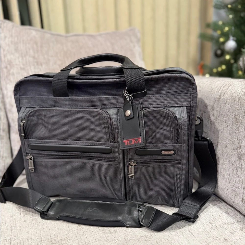 TUMI Charcoal Men's Briefcase/laptop organizer business bag